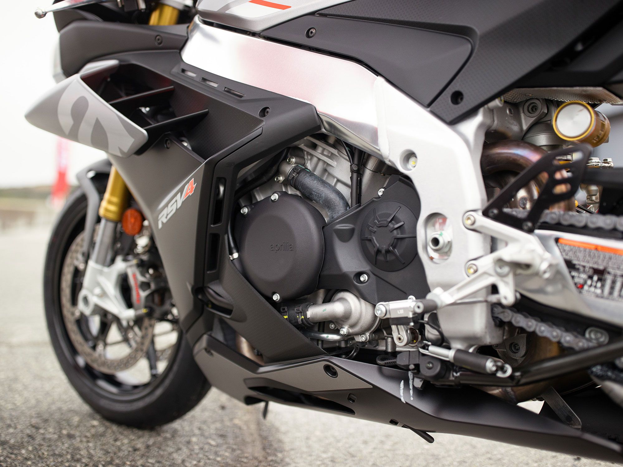 Just when you thought “they can’t make ’em any faster,” Aprilia increases the RSV4’s piston stroke (1mm) which nets an even more broad spread of acceleration torque.