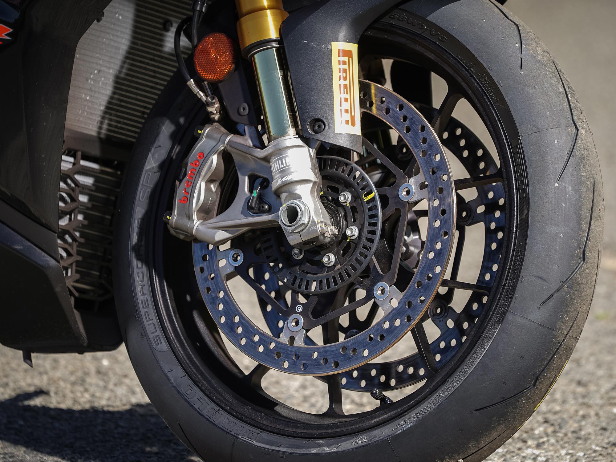 The RSV4 Factory includes semi-active suspension from Öhlins and forged alloy wheels for an $7,000 upcharge.