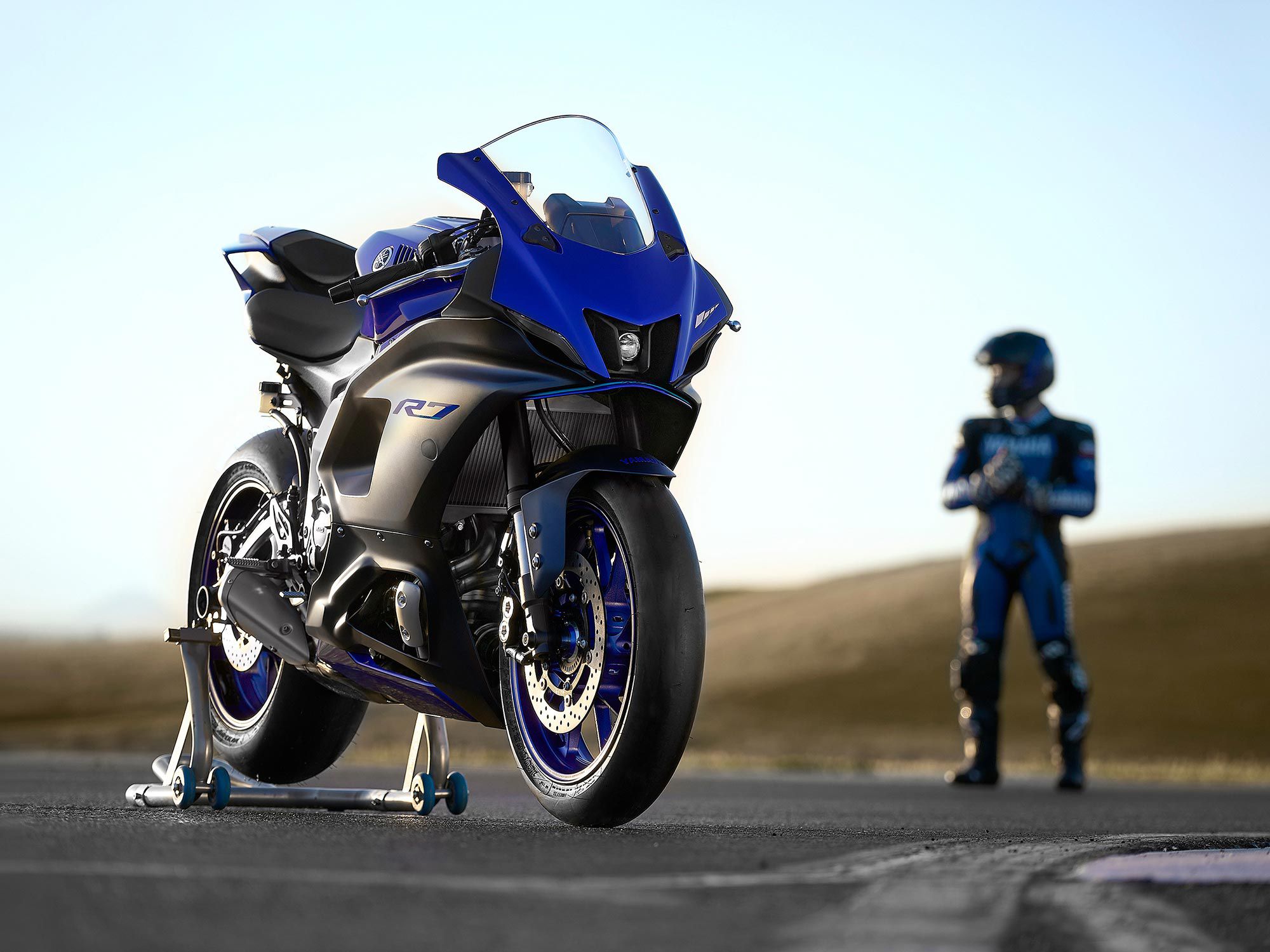 The YZF-R7 was designed as a natural steppingstone for Yamaha riders who want to move up from the YZF-R3 sportbike.
