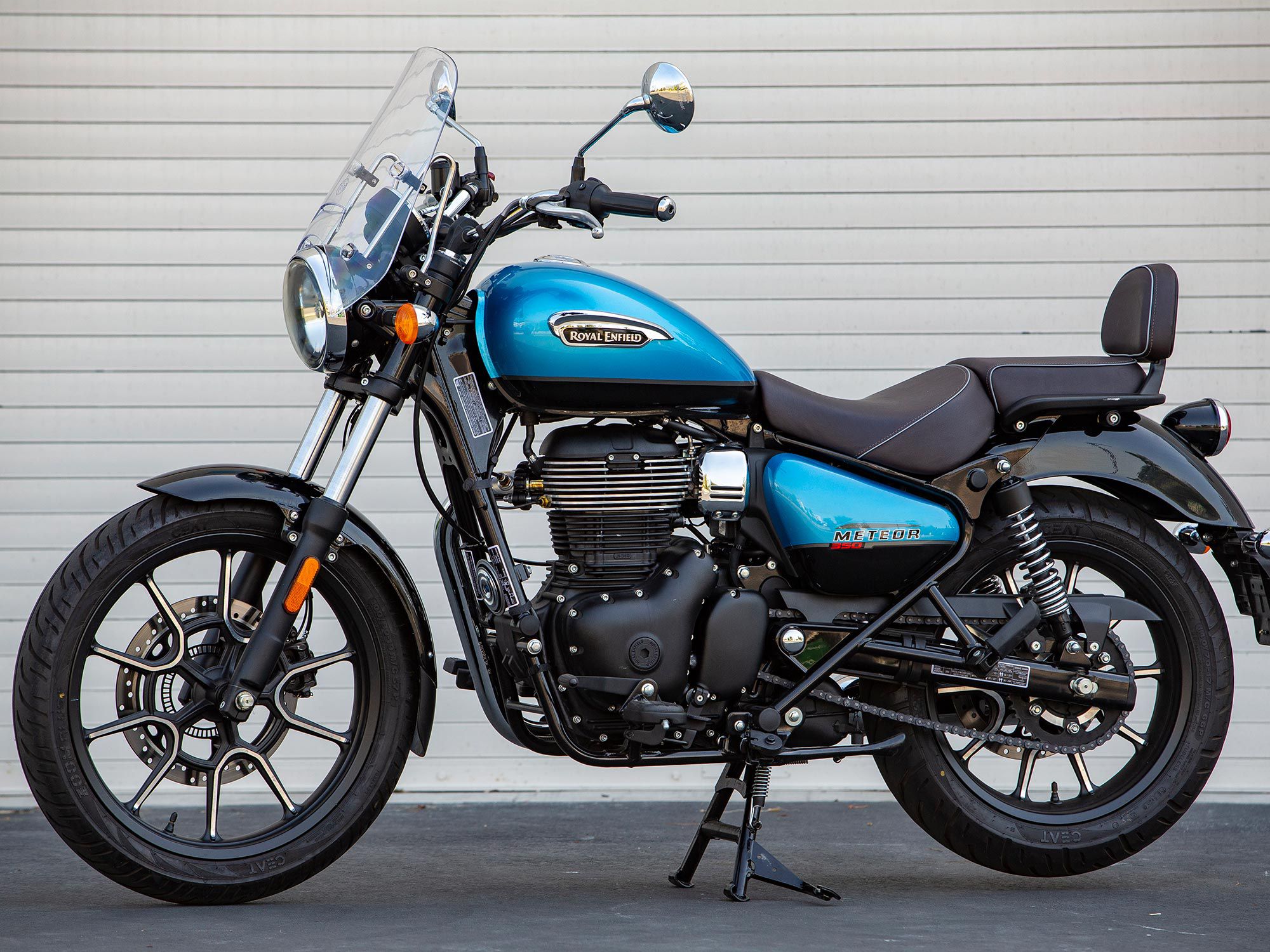 A relatively low $4,599 MSRP makes this Royal Enfield Meteor 350 a budget-conscious machine, while the classic styling adds a premium feel.