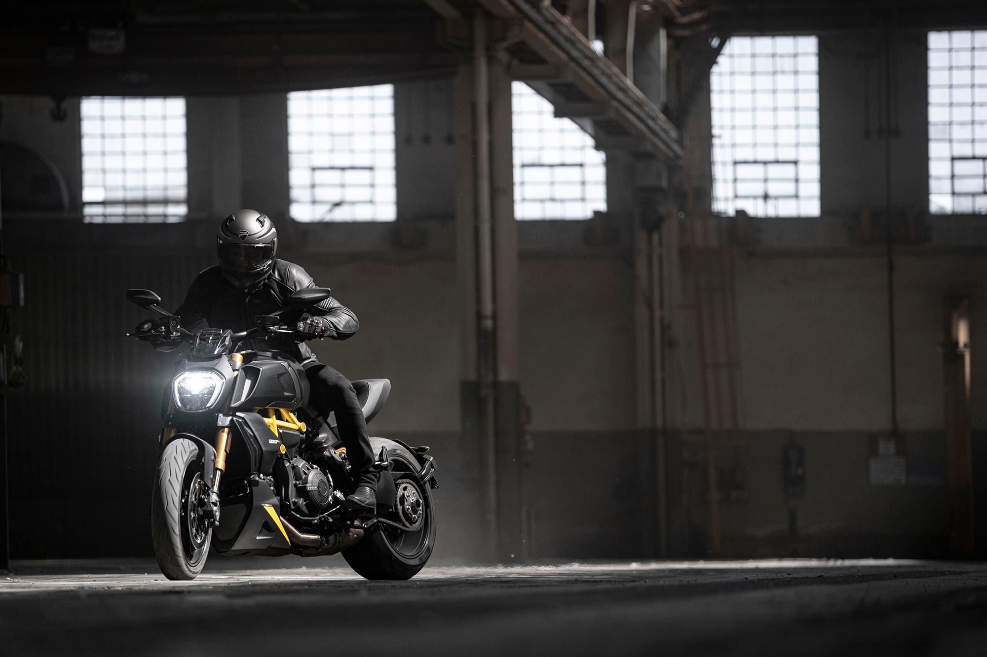 Ducati keeps its power cruiser as stylish as ever with the Black and Steel.