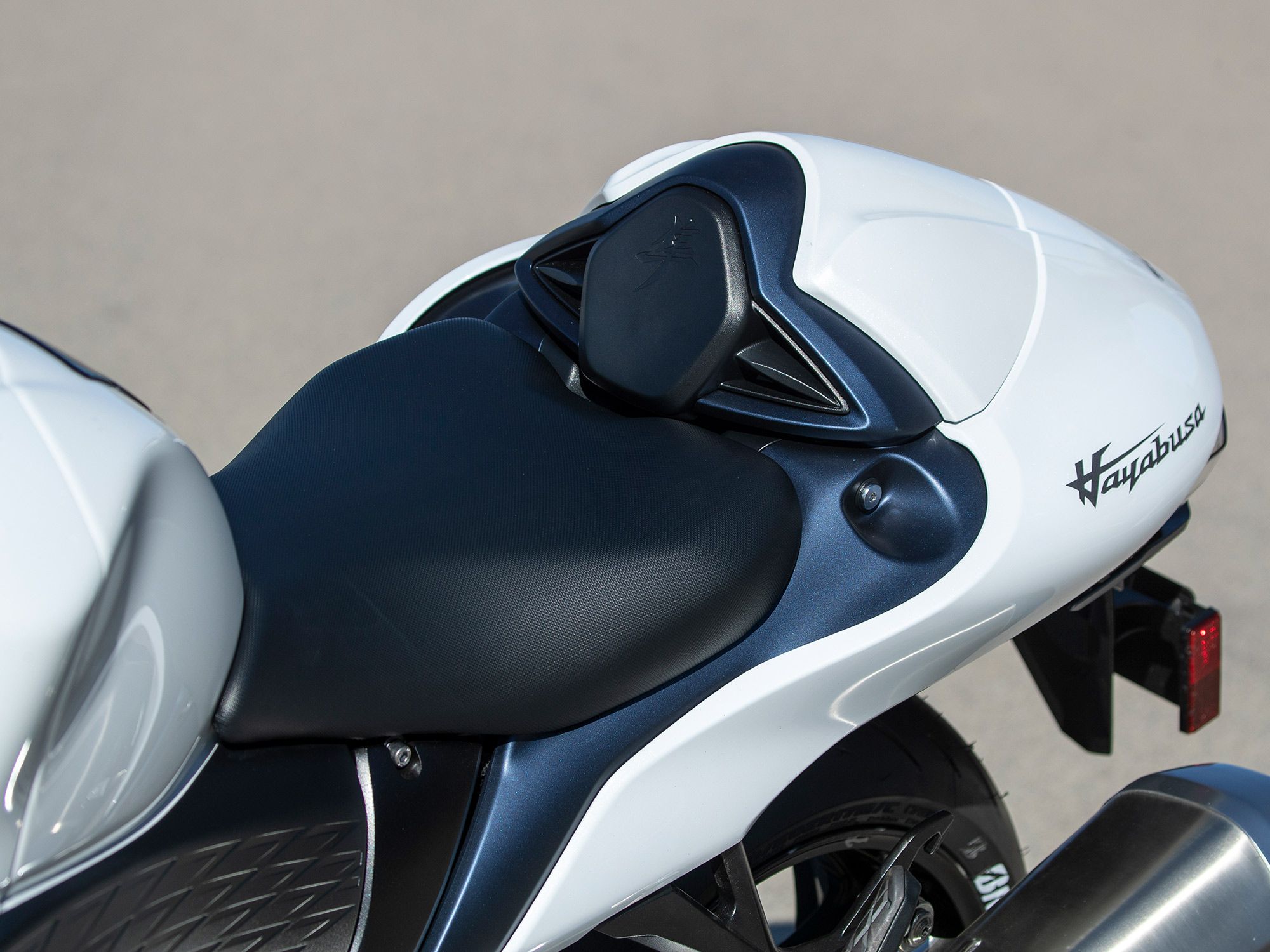 As usual, the Hayabusa sports a comfy rider seat that is well-suited to long days in the saddle.