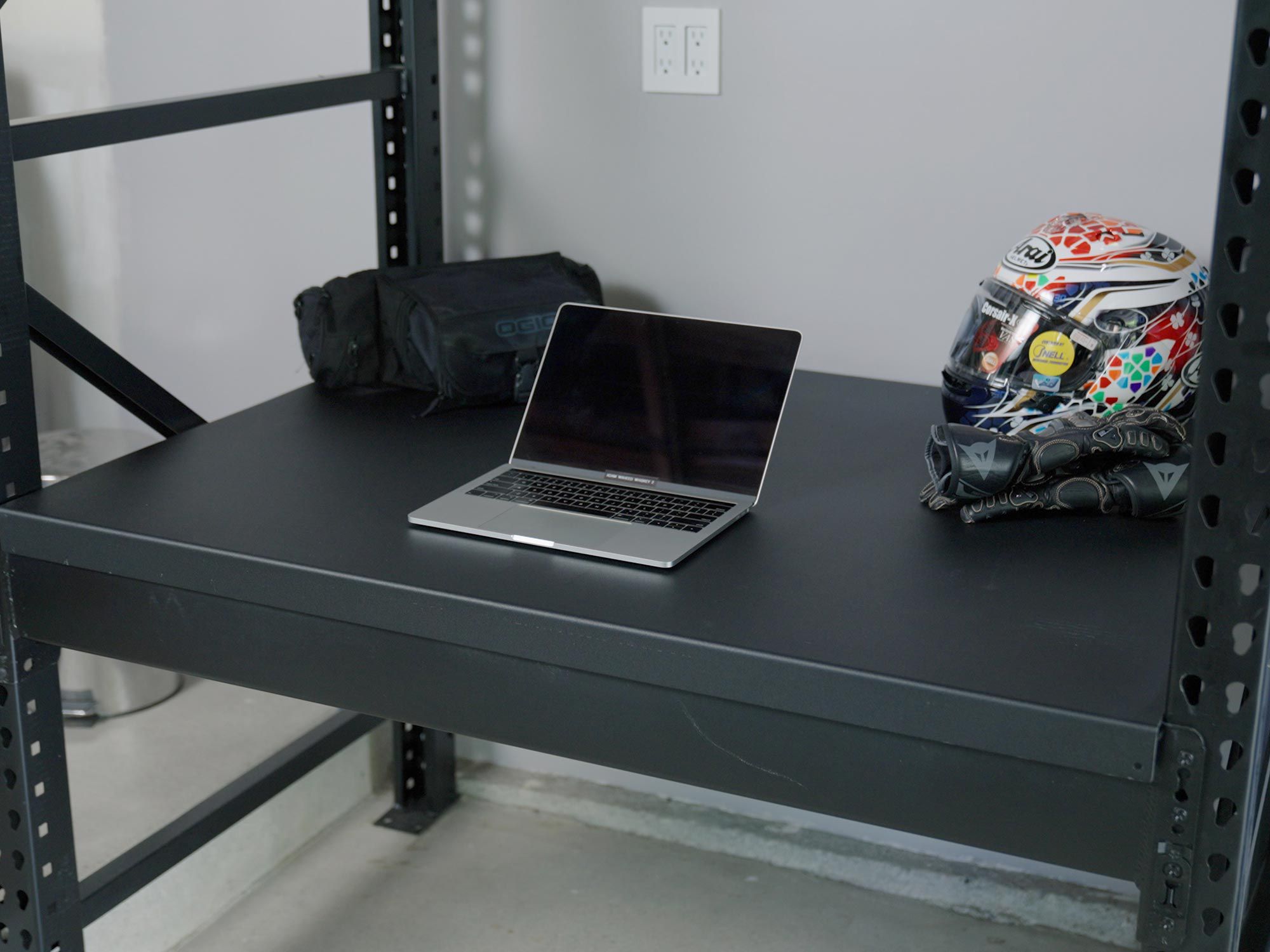 Optional four and eight-foot work stations turn your Levrack system into a functional workspace.
