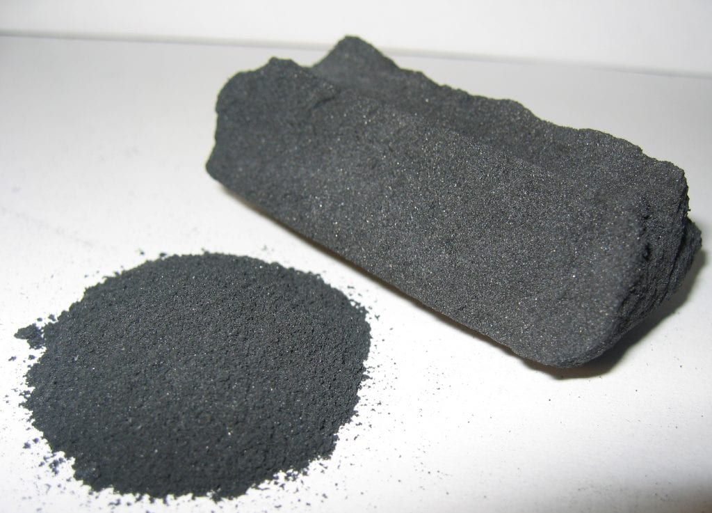Activated carbon, in its raw form