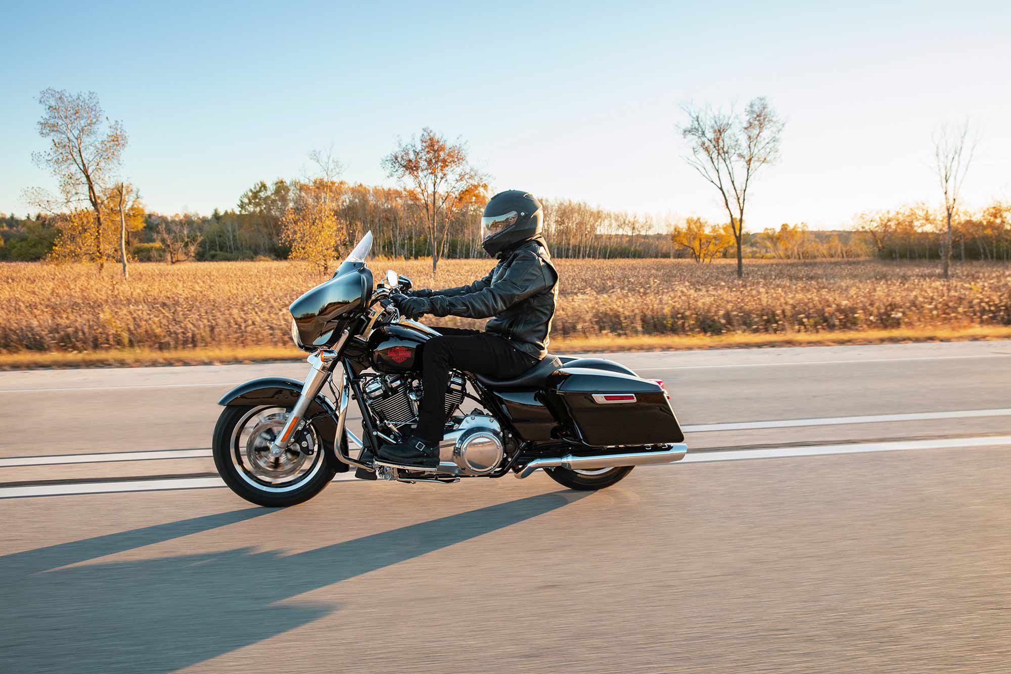 Upgrade the Harley-Davidson Electra Glide Standard with a two-up seat and passenger backrest and you’ll be ready to roll. Photo: Harley-Davidson.