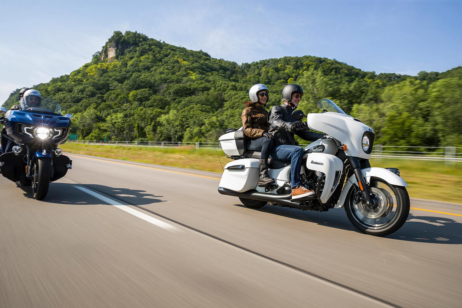 The Indian Motorcycle Roadmaster Dark Horse makes two-up riding a joy.