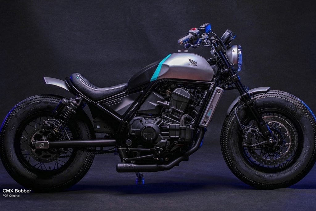 The CMX Bobber from the side - a custom bike made in partnership with FCR Original
