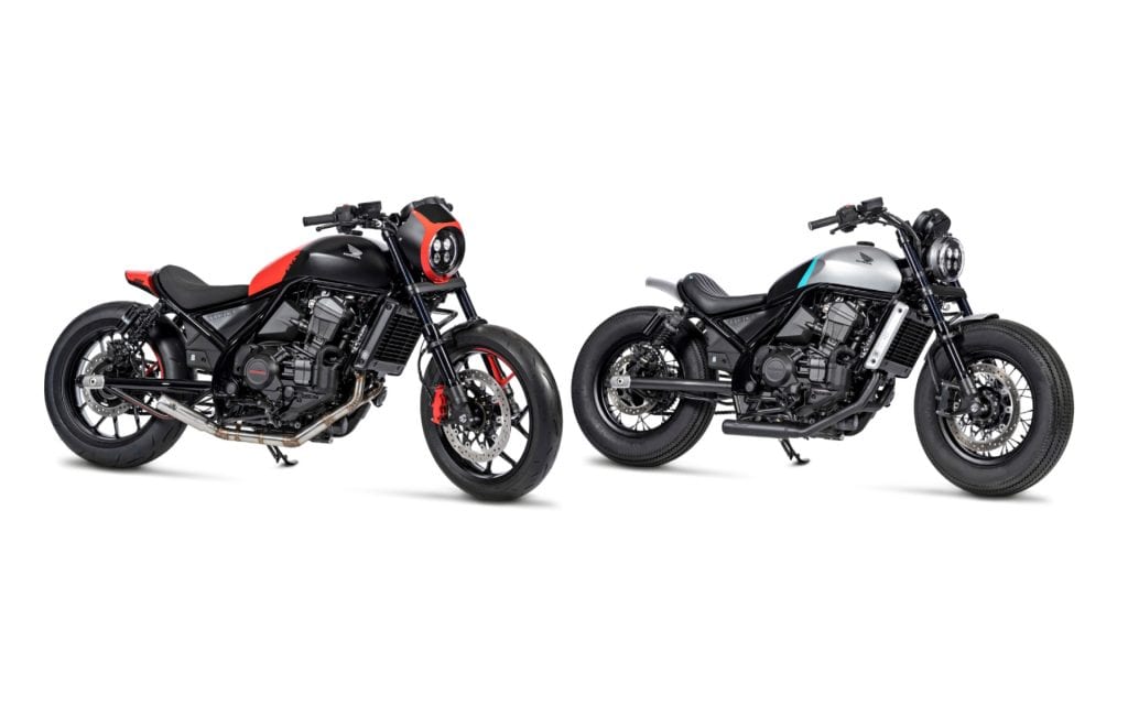 the CMX Sport and CMX Bobber - both builds completed in partnership with FCR Original, by Honda.