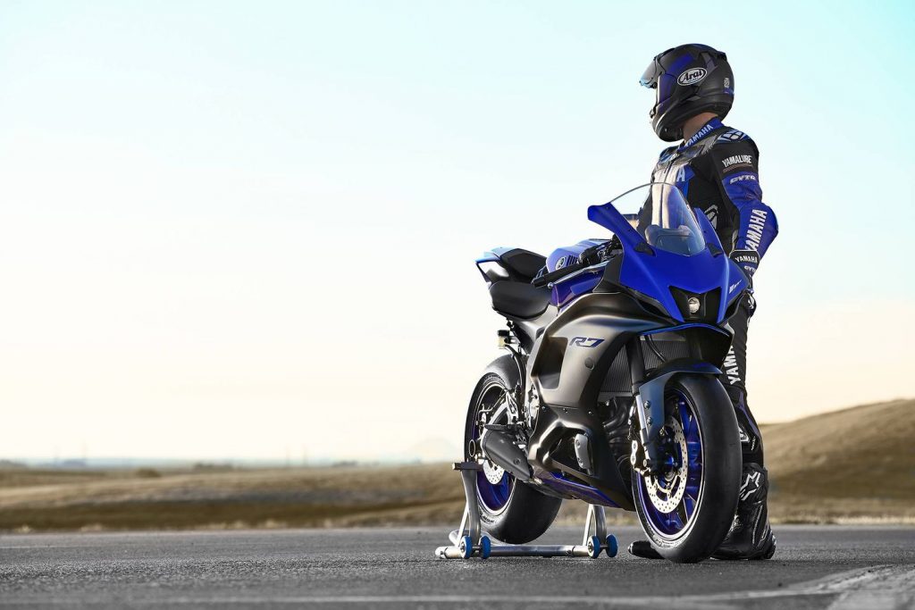 a rider with an R7 looks into the distance