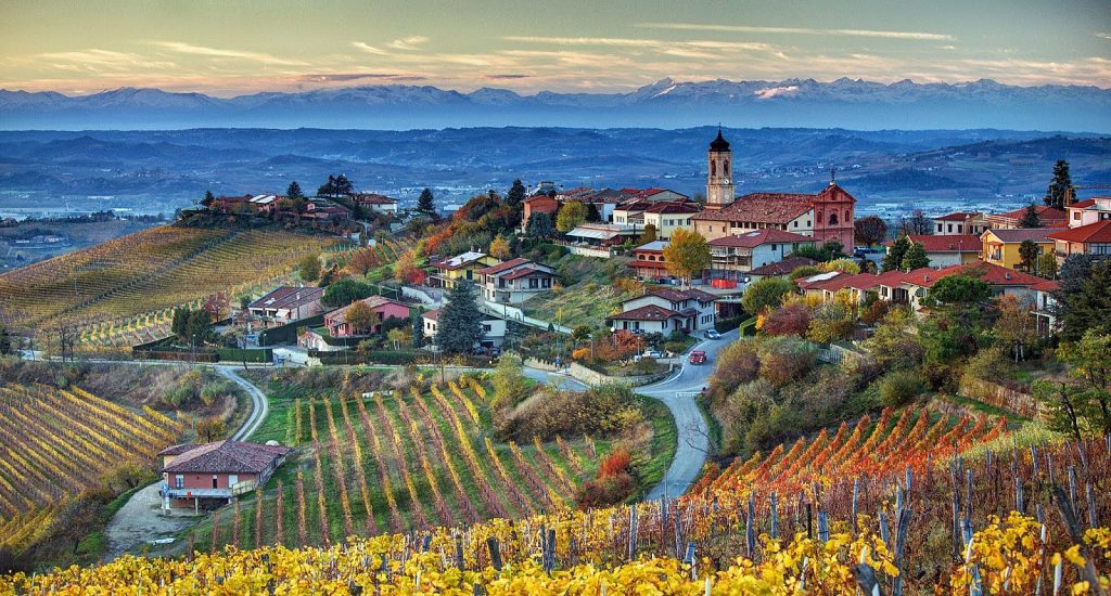 A view of The Langhe, Piedmont, Italy.