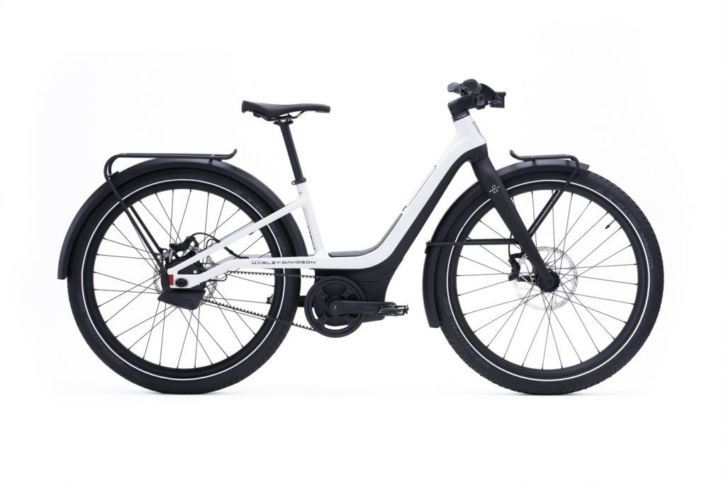 a side view of Serial 1 RUSH/CTY STEP-THROUGH electric bicycle
