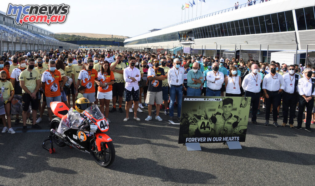 Round 6 of the FIM CEV Repsol championship started with a minute of silence for Hugo Millan