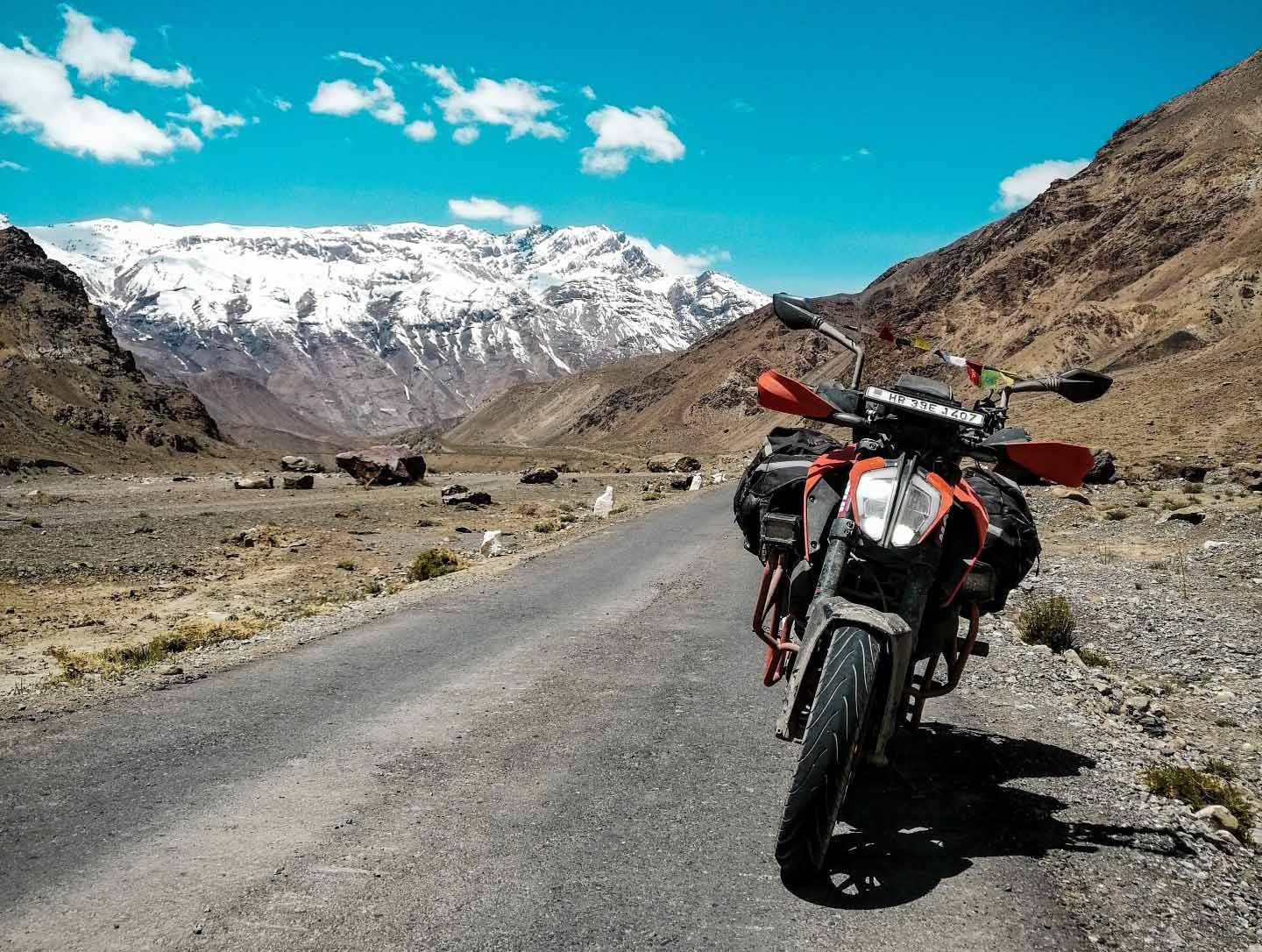 Northern India in the Himalayas on a KTM Duke.
