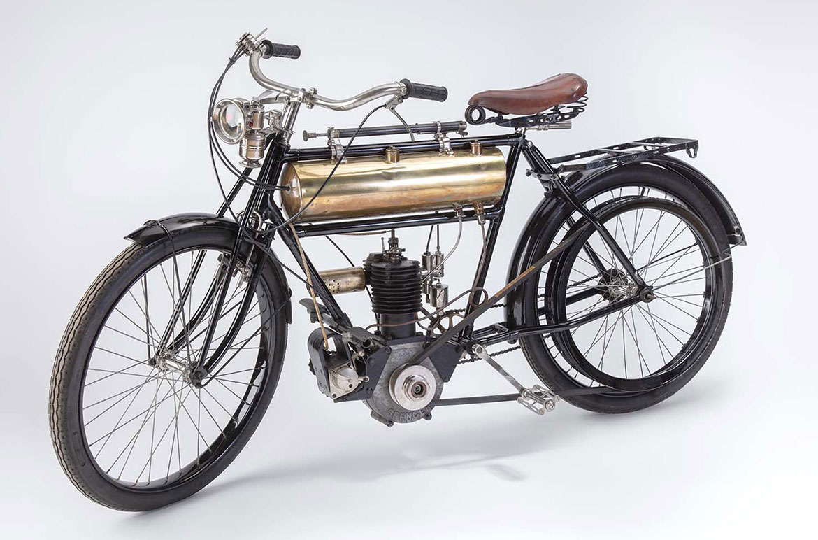 A 1906 Spencer motorcycle as it appears today