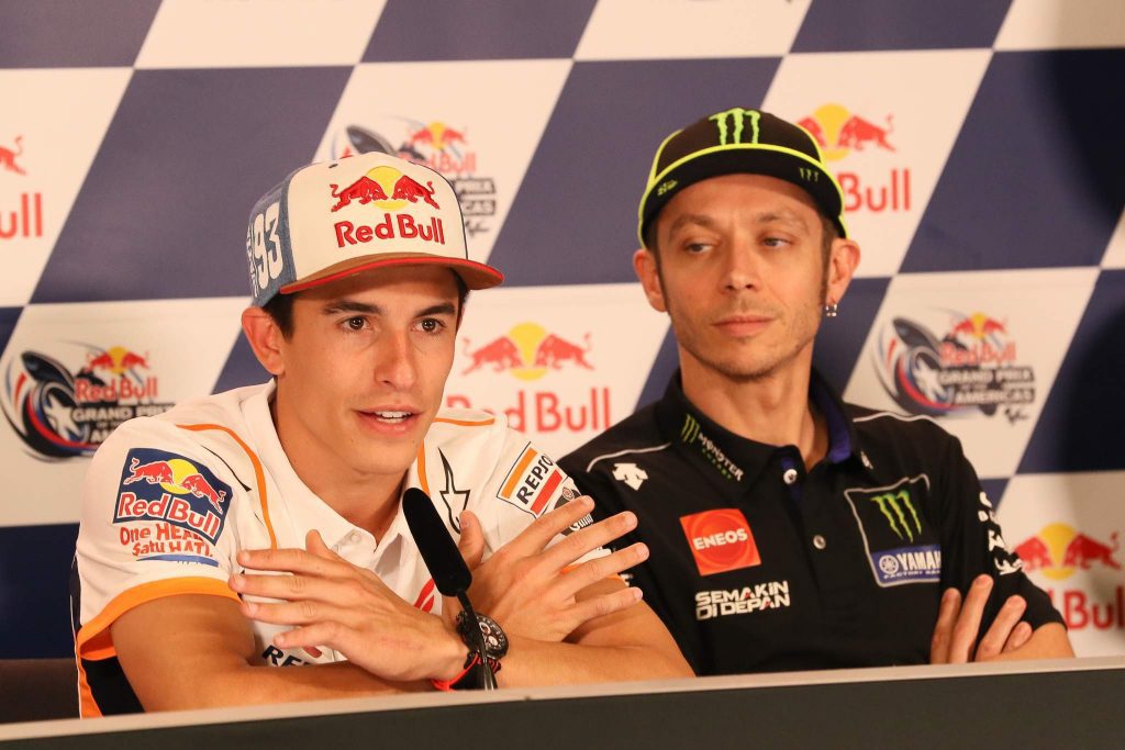 Valentino Rossi criticizes Marc Marquez for working against him on and off the track. 