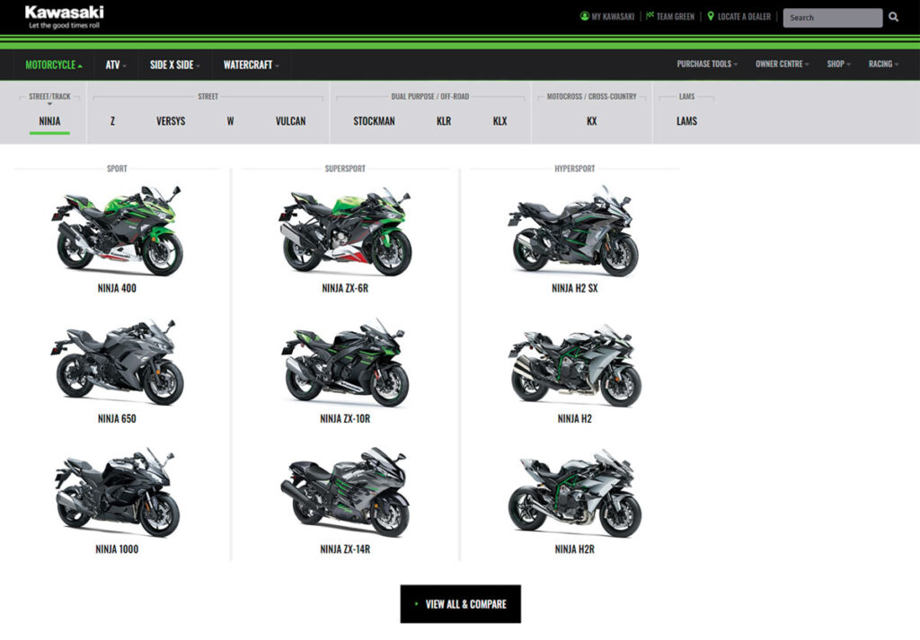 It's never been easier to check out the full range of Kawasaki motorcycles available in Australia