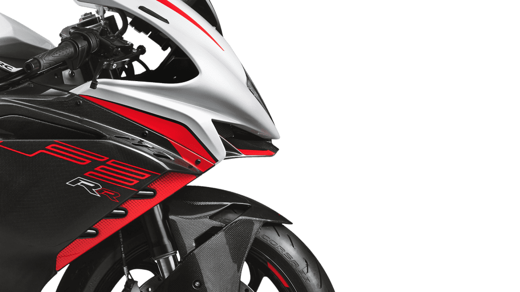 A close-up of the side of the all-new 2022 MV Agusta F3 RR