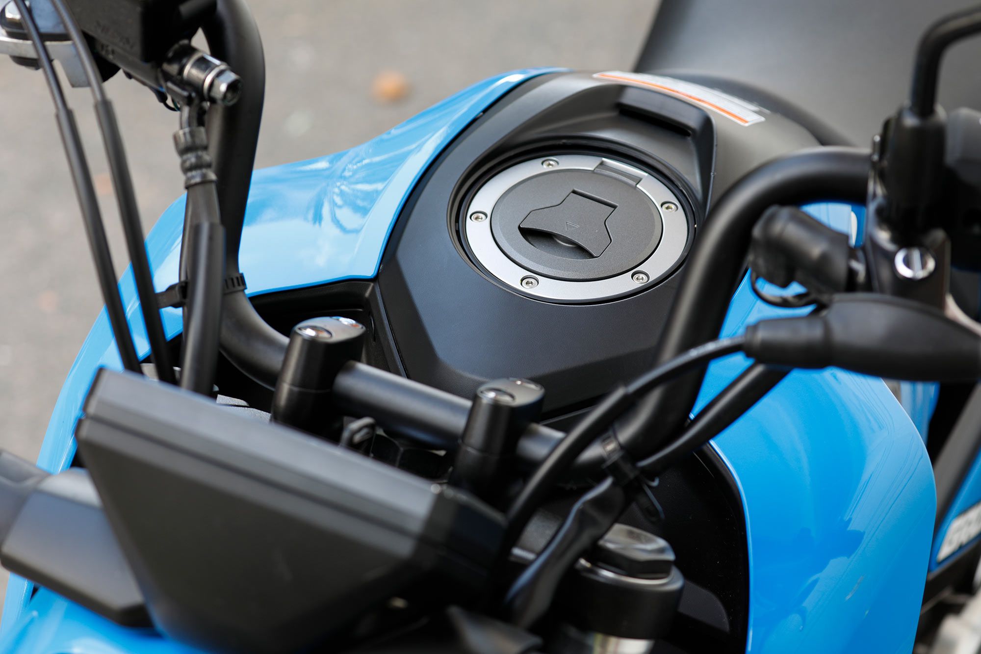 Honda’s Grom adds 0.67 quart of fuel capacity. We measured nearly 98 mpg during the course of our urban riding.