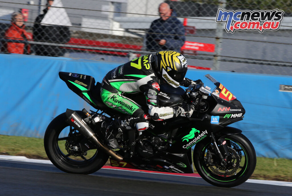 Seth Crump was racing in the Junior Superstock class and finished 26th