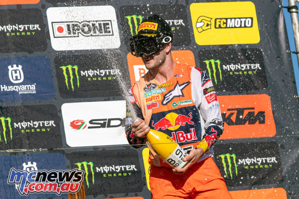 Herlings took top honours, despite tying on points with Romain Febvre