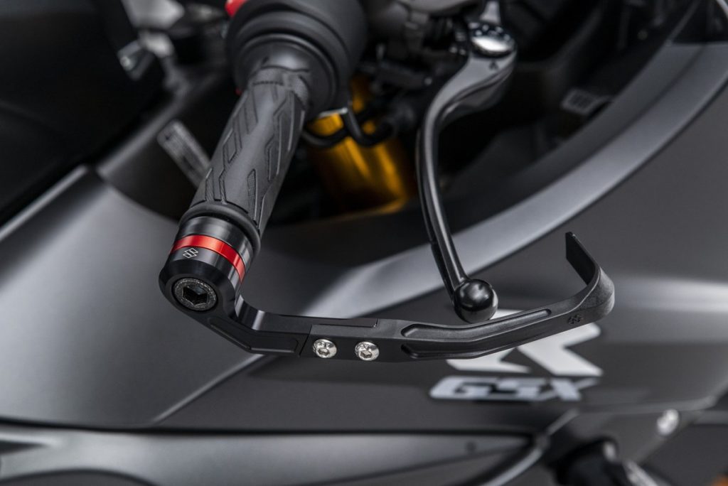 A view of the protective levers on the new Suzuki GSX-R 1000R Phantom