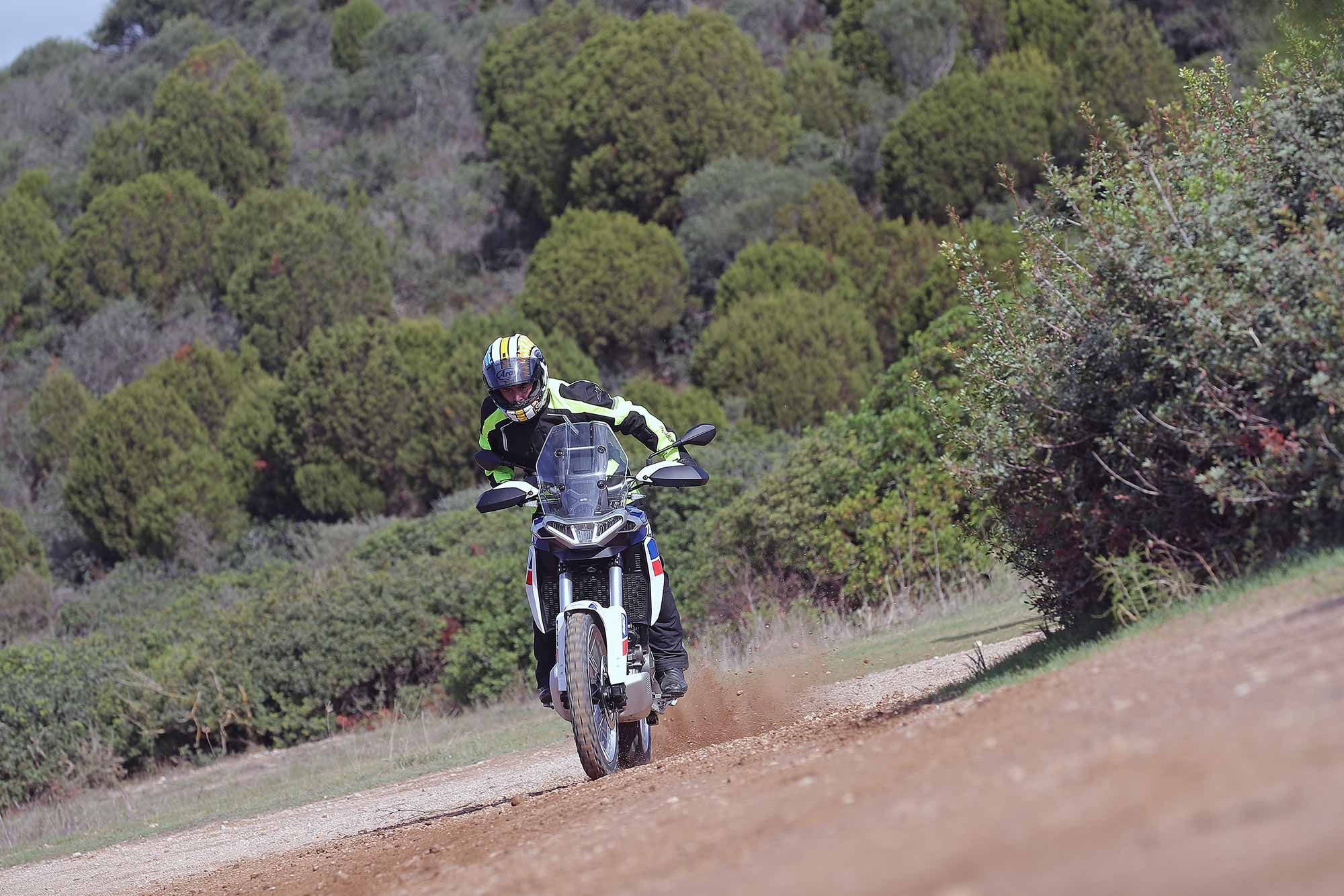 Make no mistake, the new Aprilia Tuareg isn’t just an off-road-looking bike, it is more than capable on dirt.