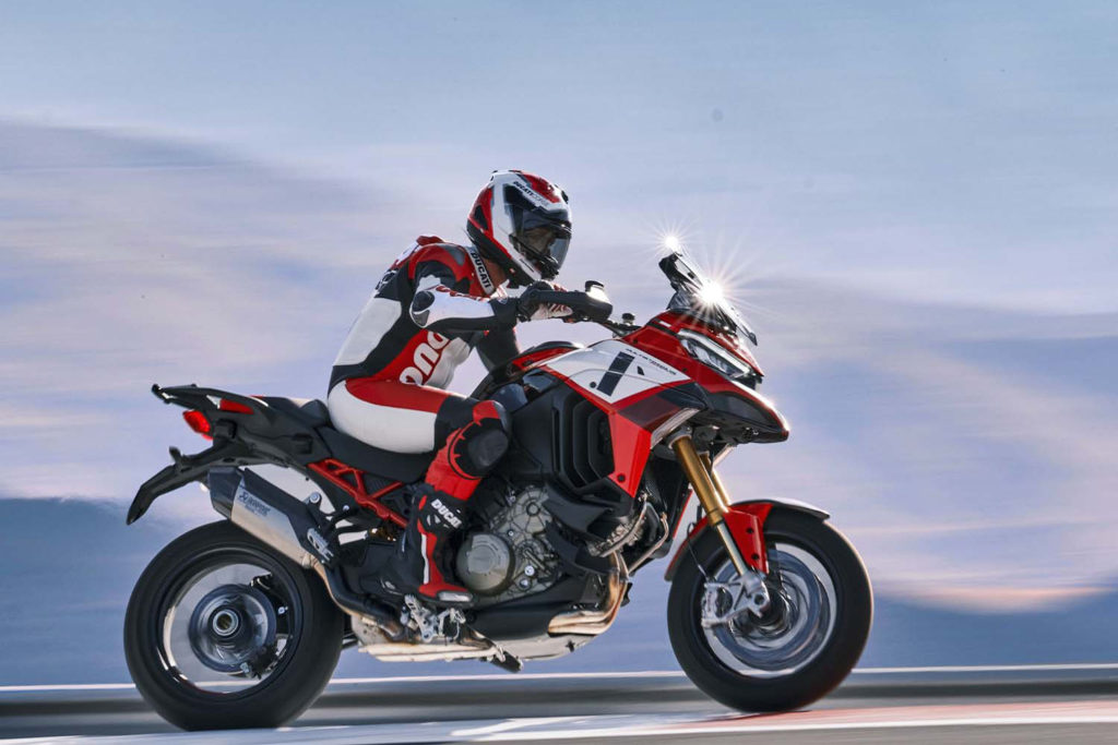 2022 Ducati Multistrada V4 Pikes Peak drives fast with rider on board