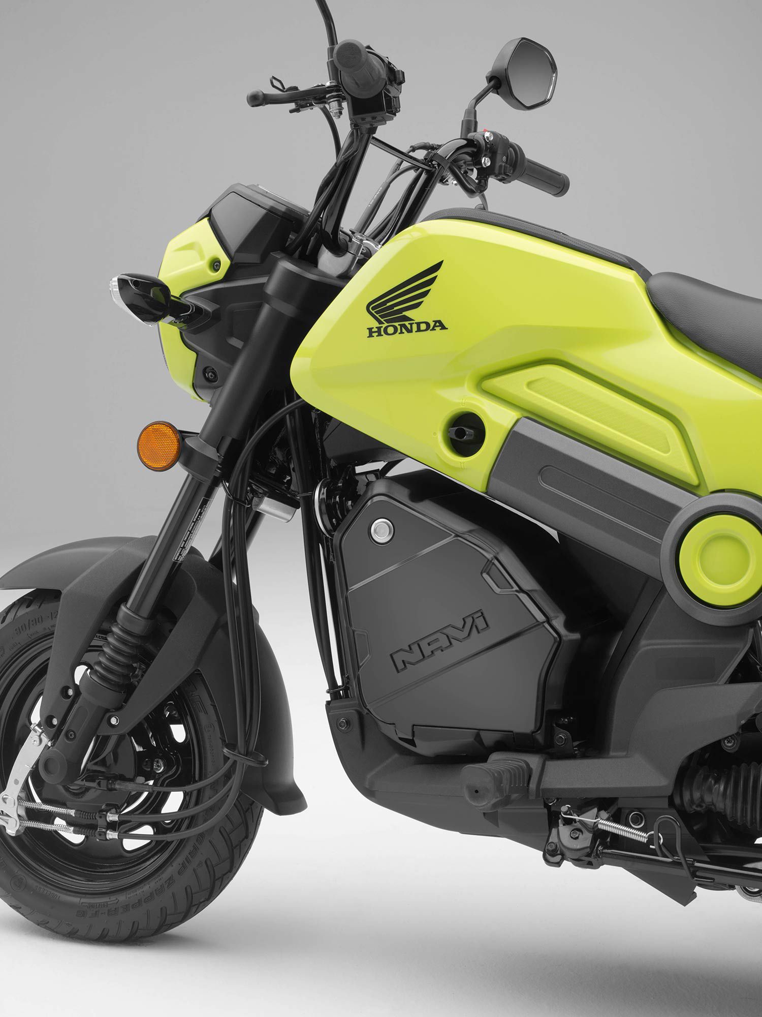 The Honda Navi has a fuel-sipping 110cc air-cooled single capable of netting 110 mpg.