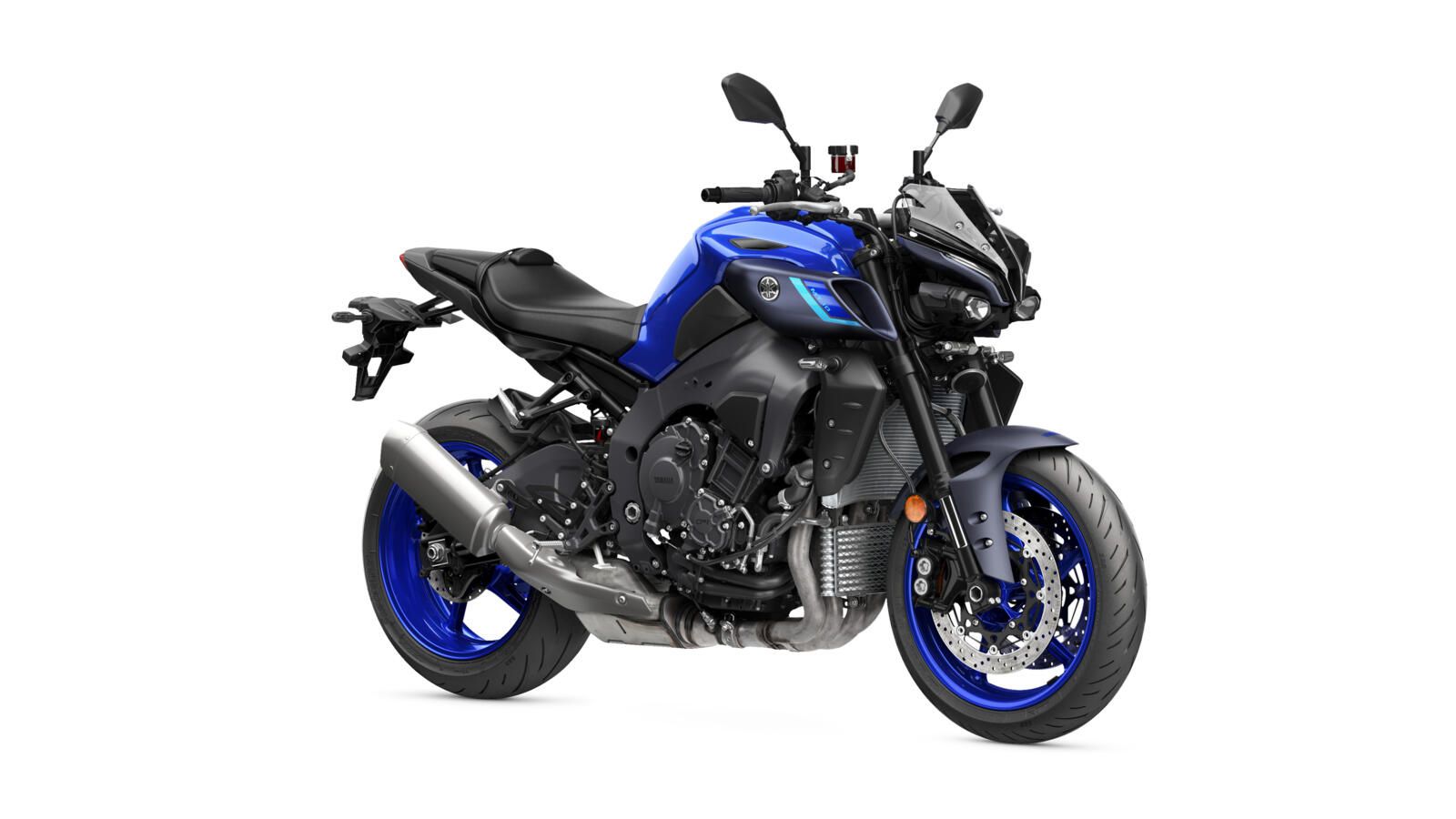 The 2022 Yamaha MT-10 in Icon Blue colorway.