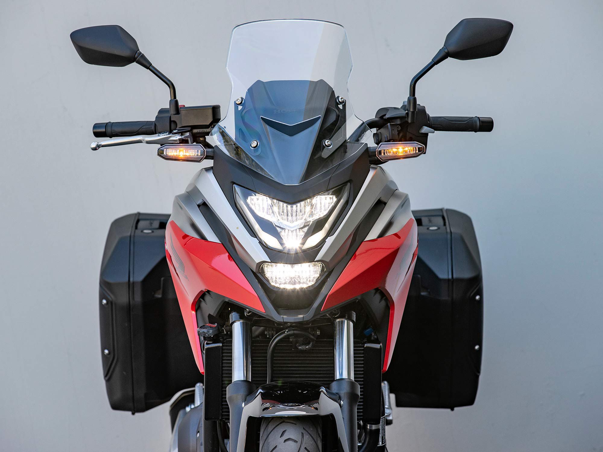 Sleek fairings add a sporty appearance to the NC750X, but the low-height windscreen slacks at providing adequate protection against turbulent air.