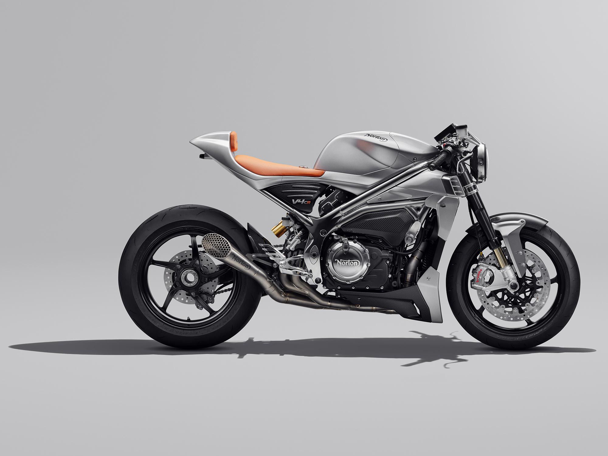 It’s not a streetfighter, it’s a cafe racer. Plan your posture accordingly for the Norton V4CR.