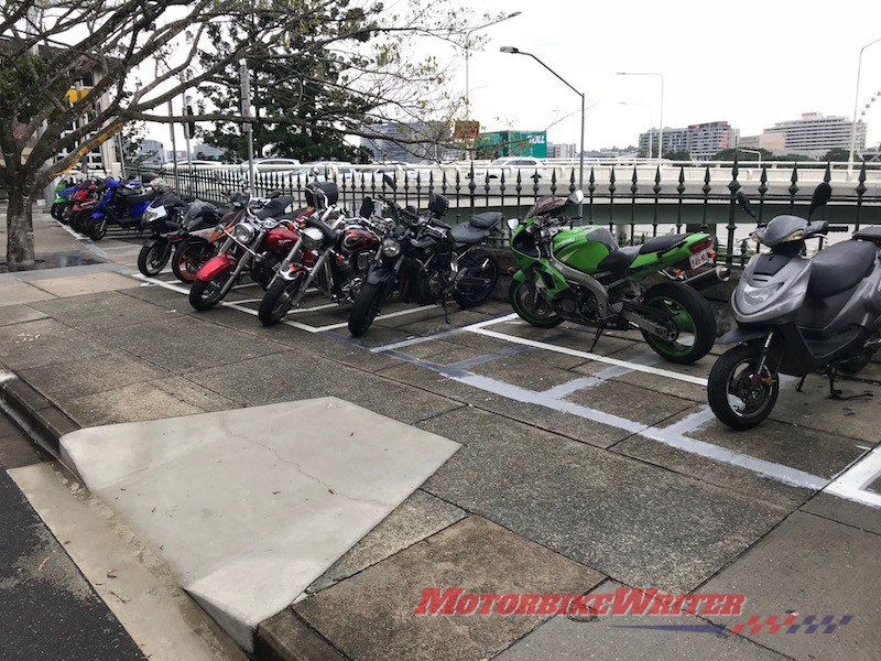 Motorcycle and scooter riders urged to make a submission to the Brisbane City Council draft transport plan - parking BCC bicycles