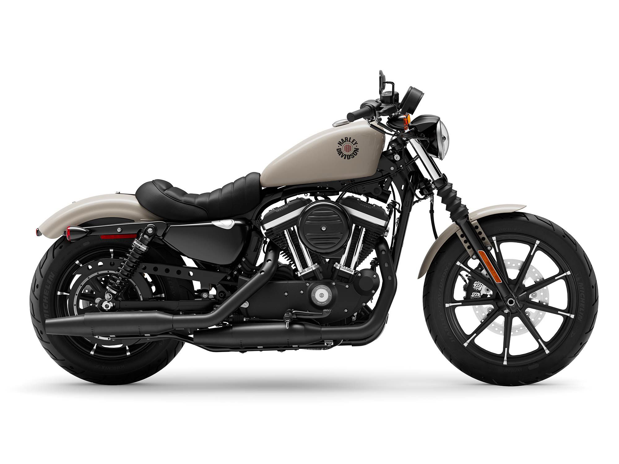 2022 Harley-Davidson Iron 883 in White Sand Pearl.