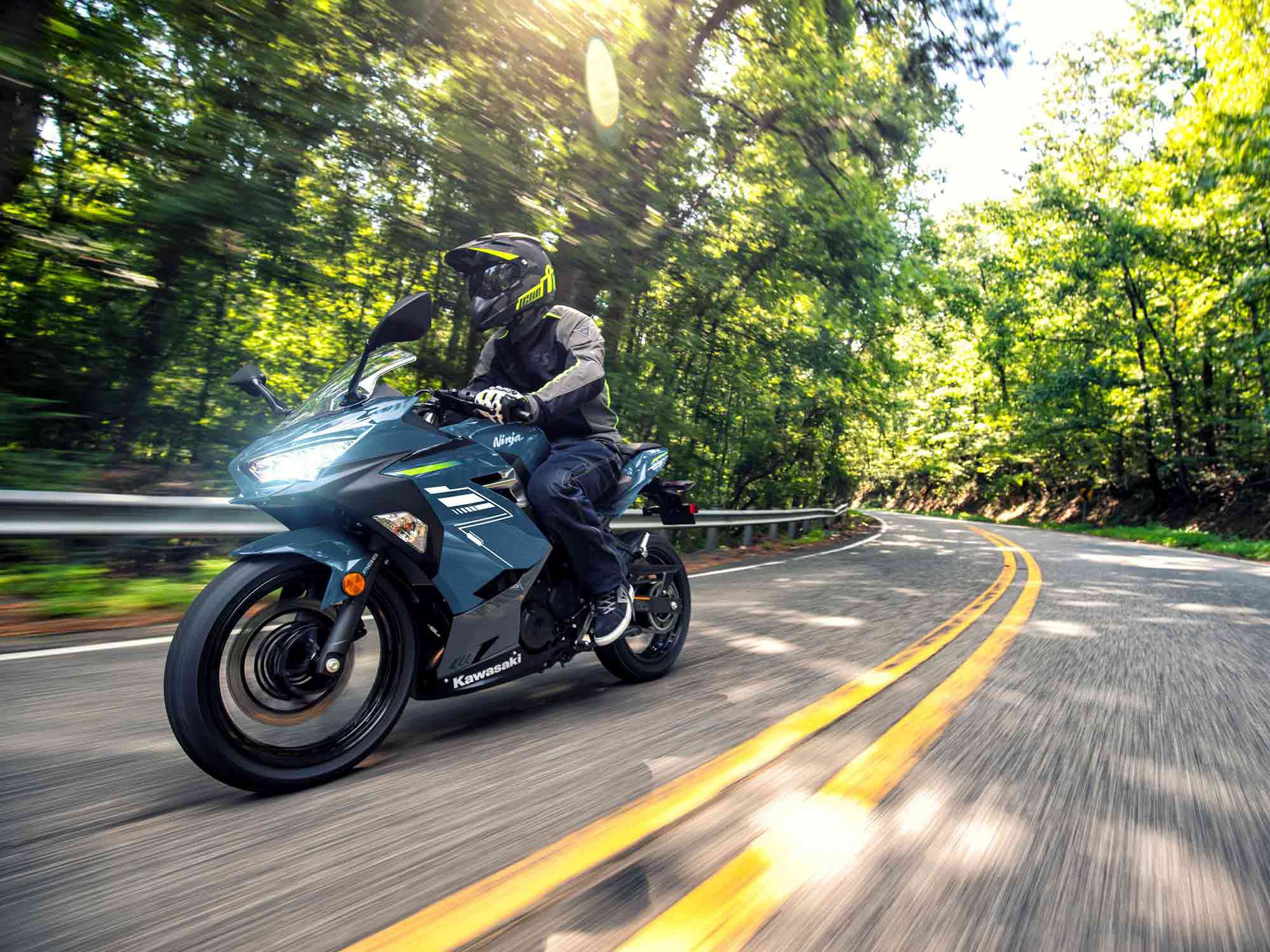 An approachable sportbike, the Kawasaki Ninja 400 would make a great first ride.