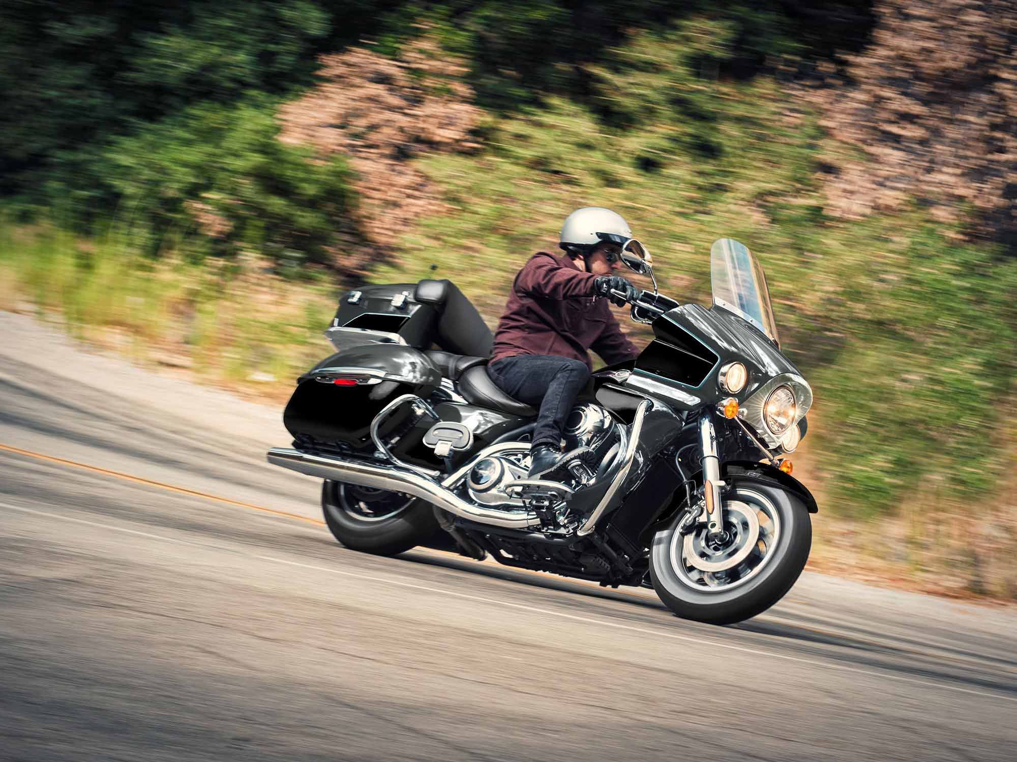 The Kawasaki Vulcan Voyager is classically styled and comfortable.