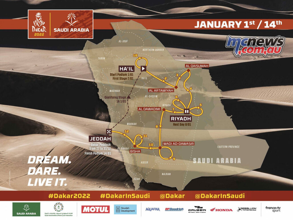 2022 Dakar Rally schedule and map
