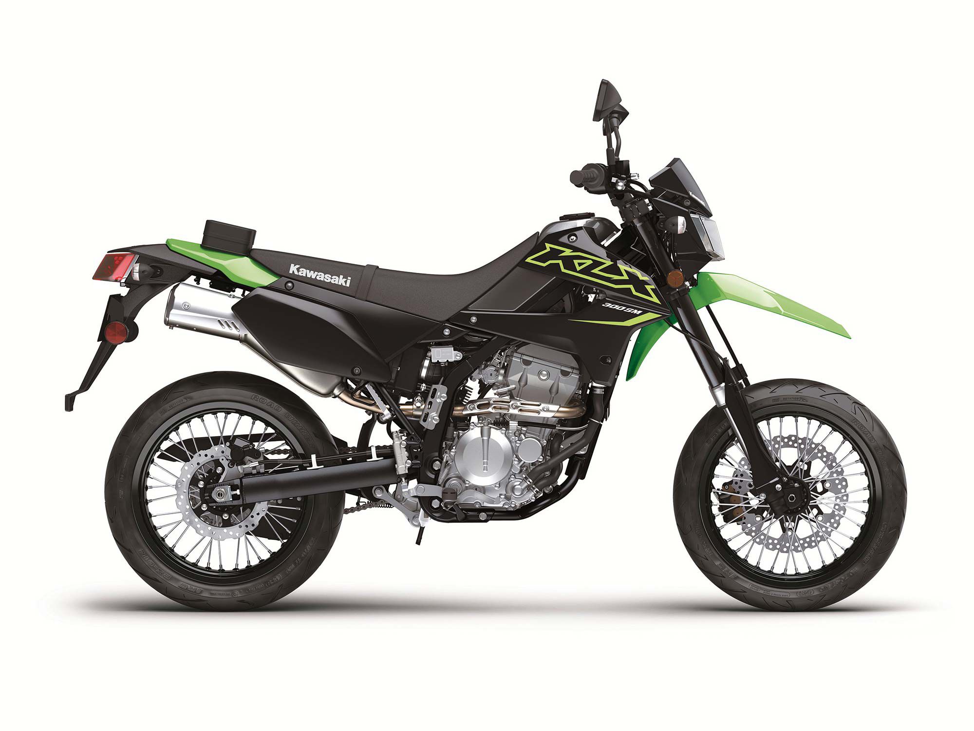 The KLX300SM retails for a relatively low $6,199 MSRP.