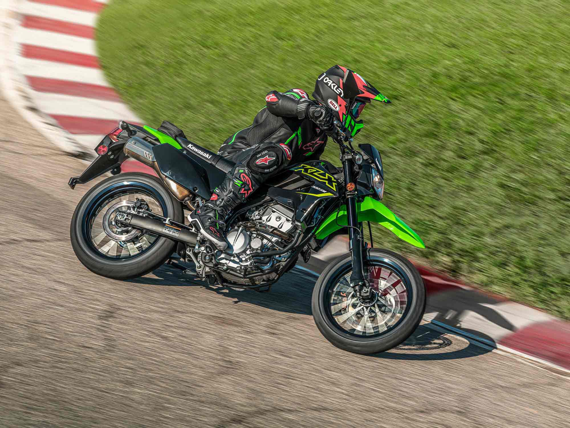 A balance of performance and approachability make the Kawasaki KLX300SM attractive to true beginners and experienced veterans alike.