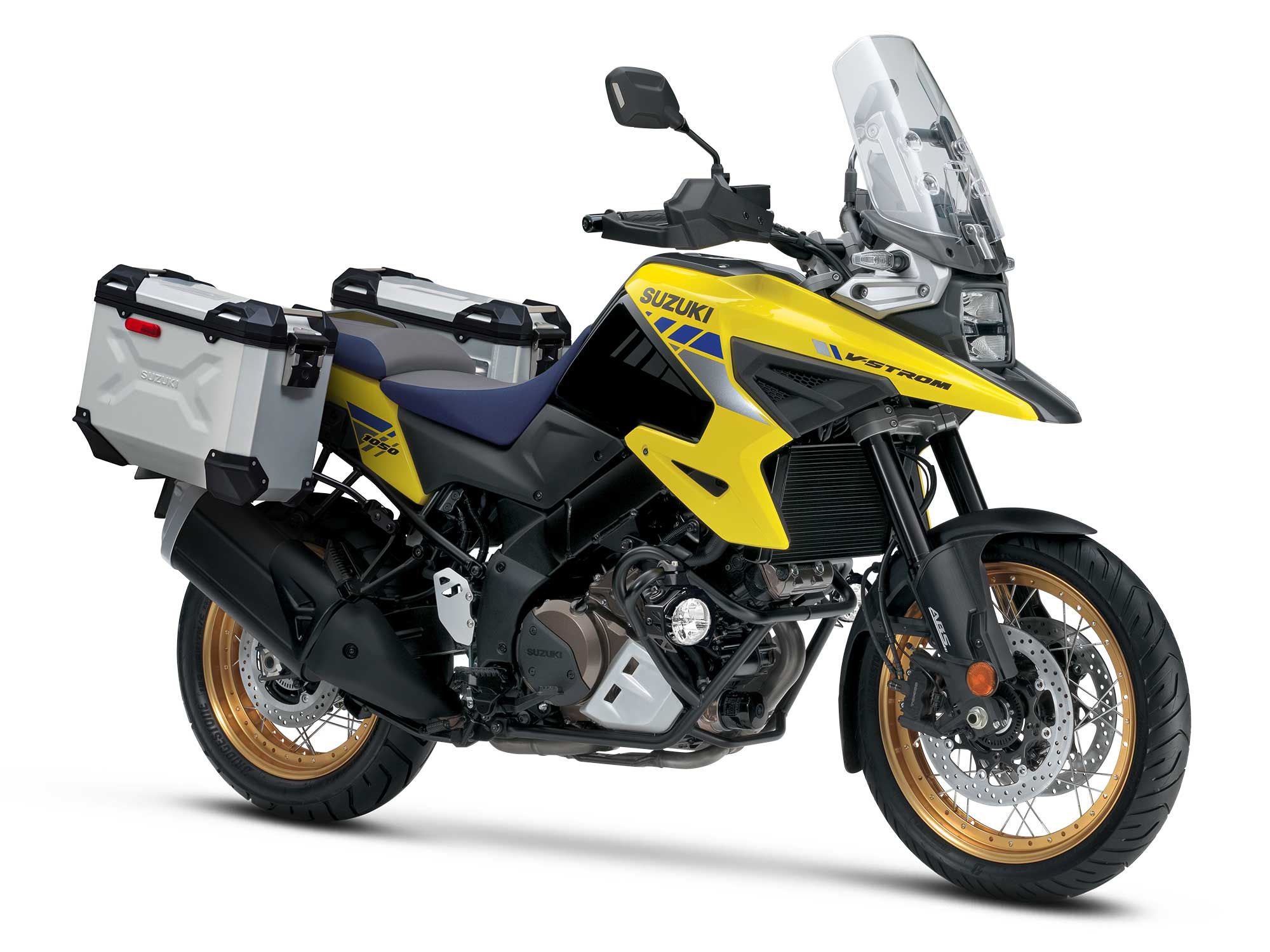 The 2022 Suzuki V-Strom 1050XT Adventure comes with panniers, heated grips, and fog lamps and will start at $17,049.