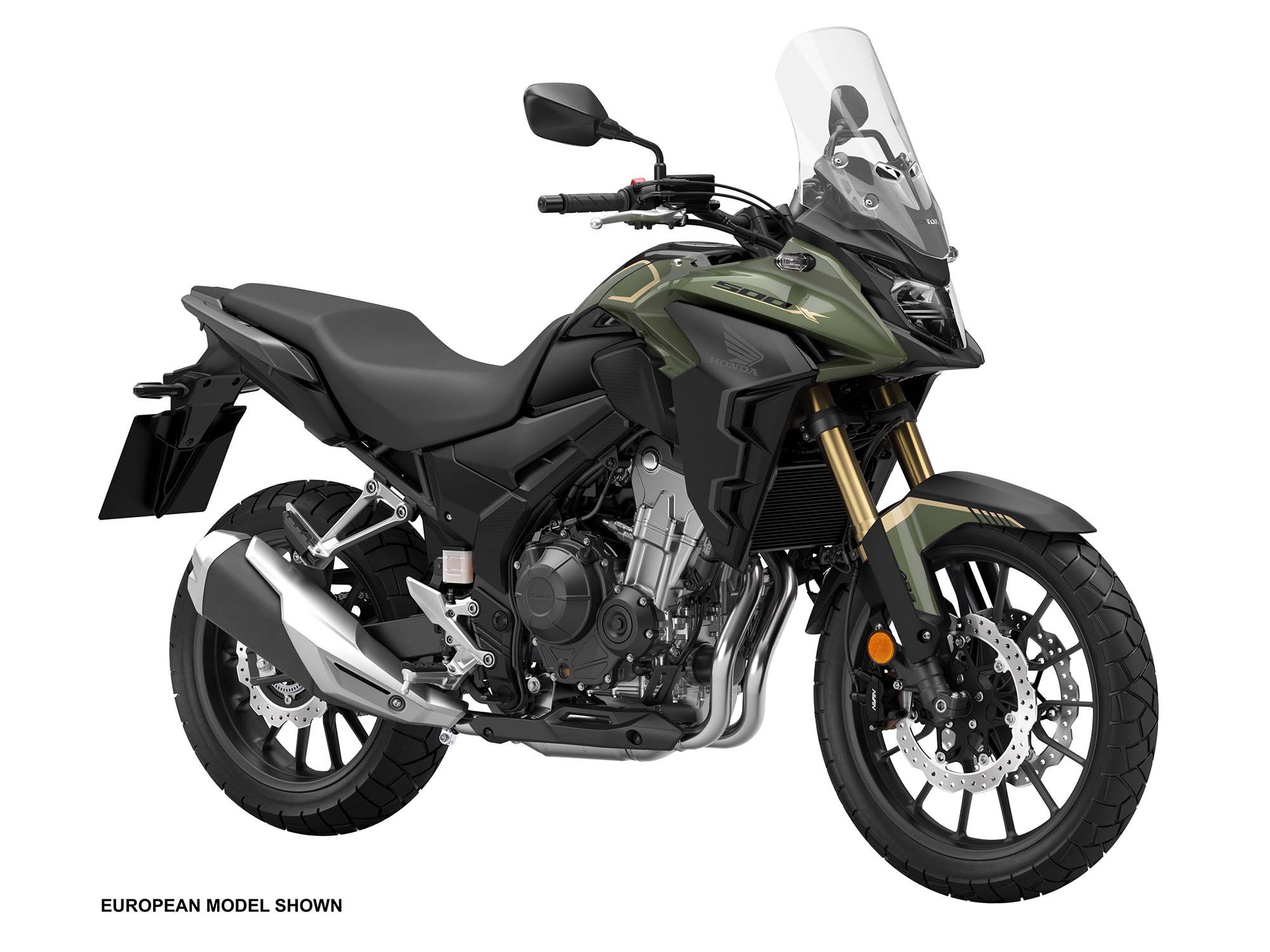 Consider the Honda CB500X a “light middleweight” adventurer that’s ready to serve as a city commuter on weekdays but then deliver actual off-road adventure on weekends.