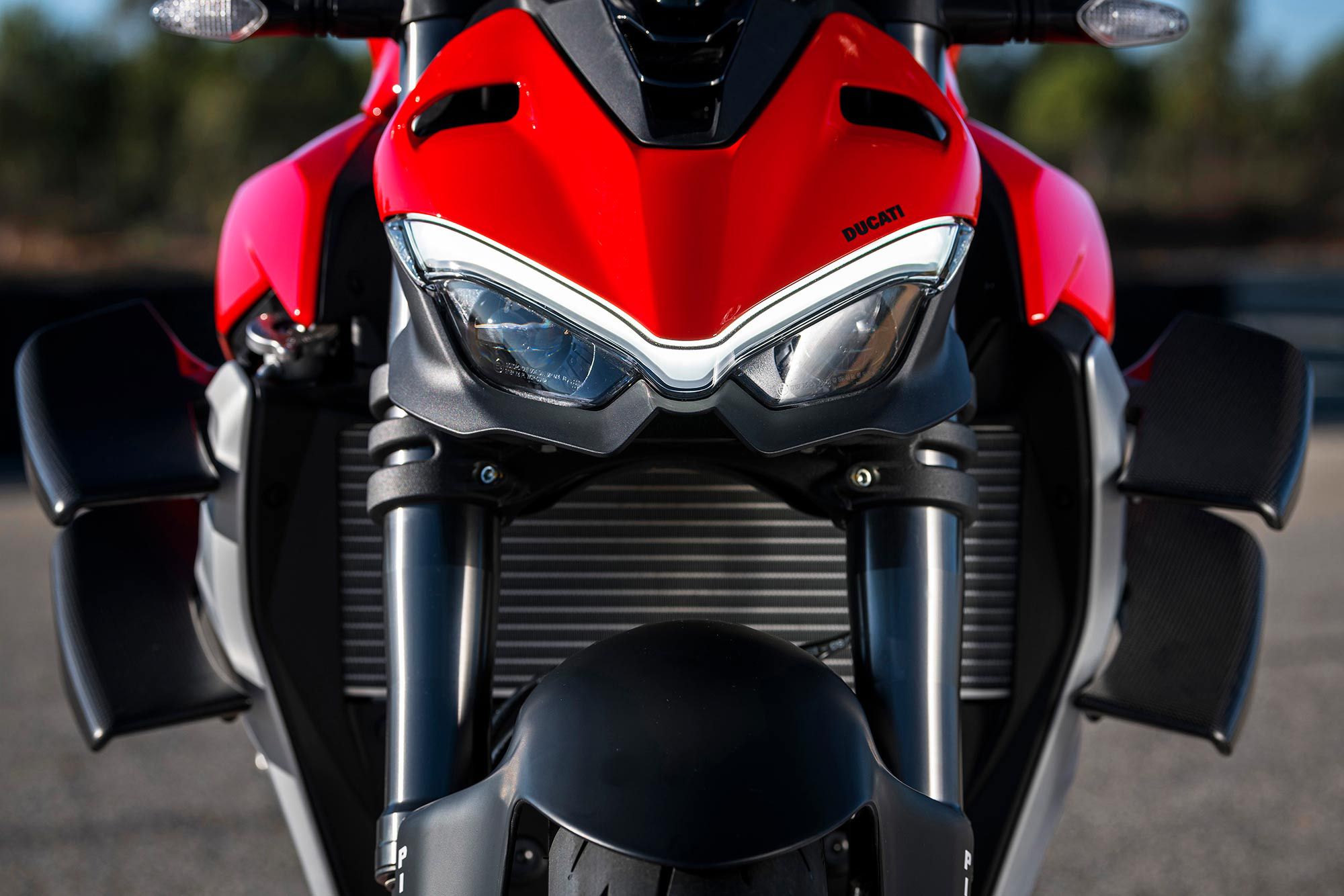 Ducati offers a number of performance-minded accessories via its parts catalog, including biplane winglets, which are priced at a pretty staggering $1,492.