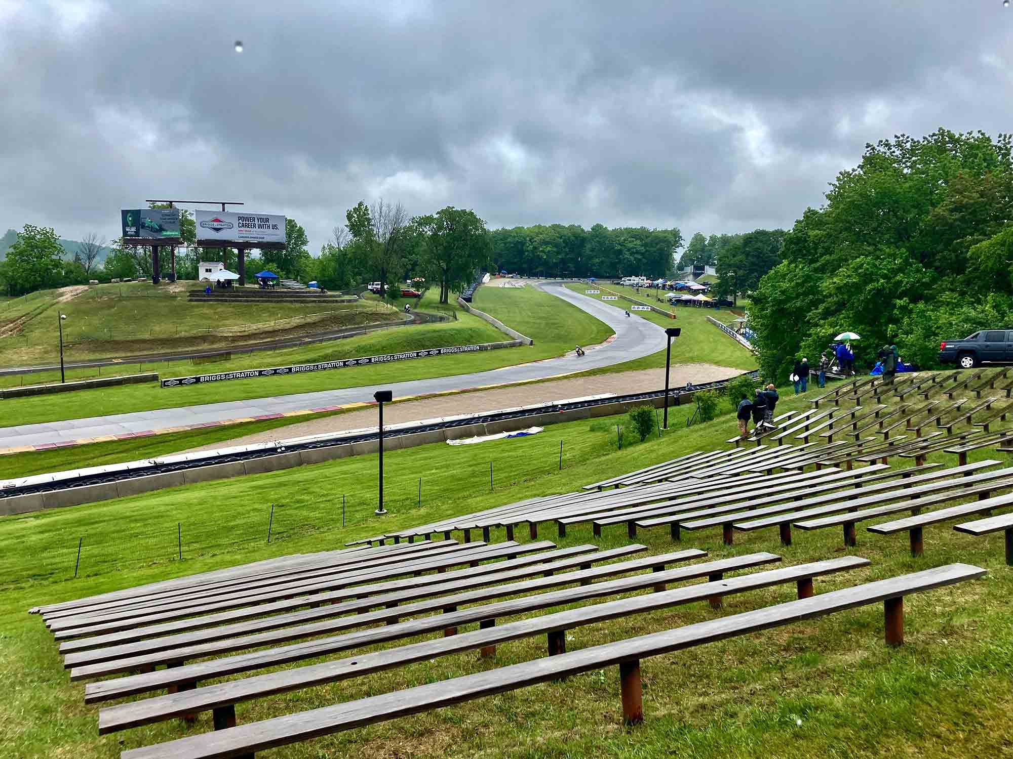 Sunday’s rain thinned the crowd, but the wet race action didn’t disappoint.