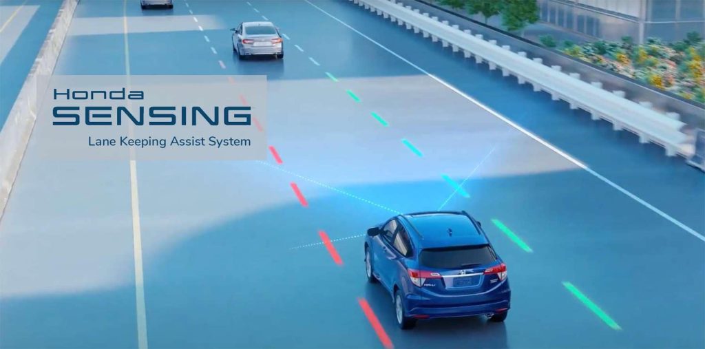 A view of Honda's Lane-Keeping Assist (LKAS) technology, currently present in her cars. Media sourced from Honda (Sioux City).