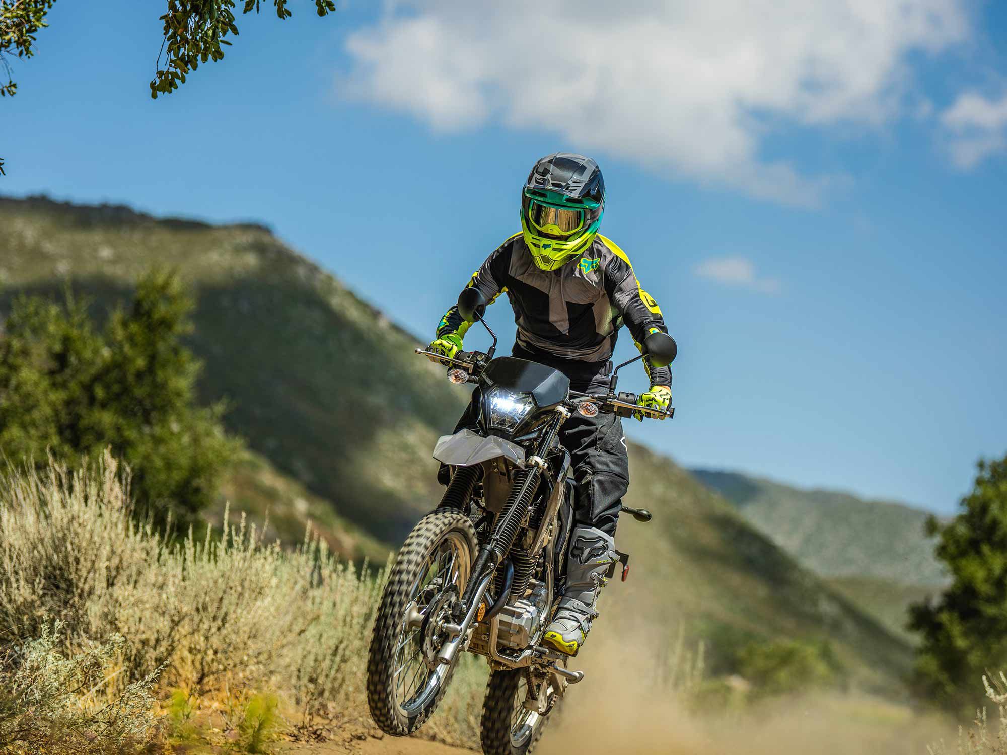 The KLX230 and its counterpart, the KLX230 S, see a handful of updates for the 2023 model year.