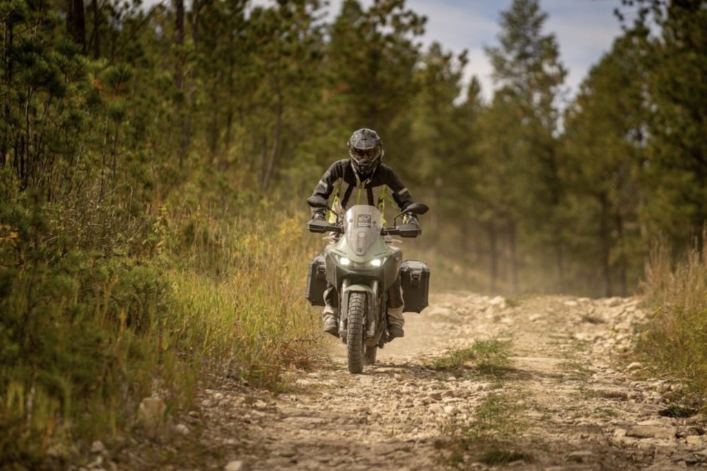 A motorcyclist enjoying the vitamin D on a rural route recommended by the nonprofit organization known as Backcountry Discovery Routes. Media sourced from BDR's press release.