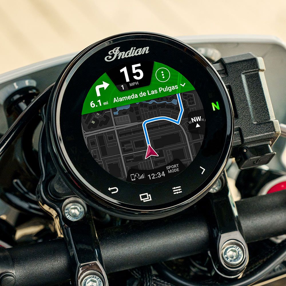 The FTR Sport and FTR R Carbon both get an upgraded touchscreen instrument panel.