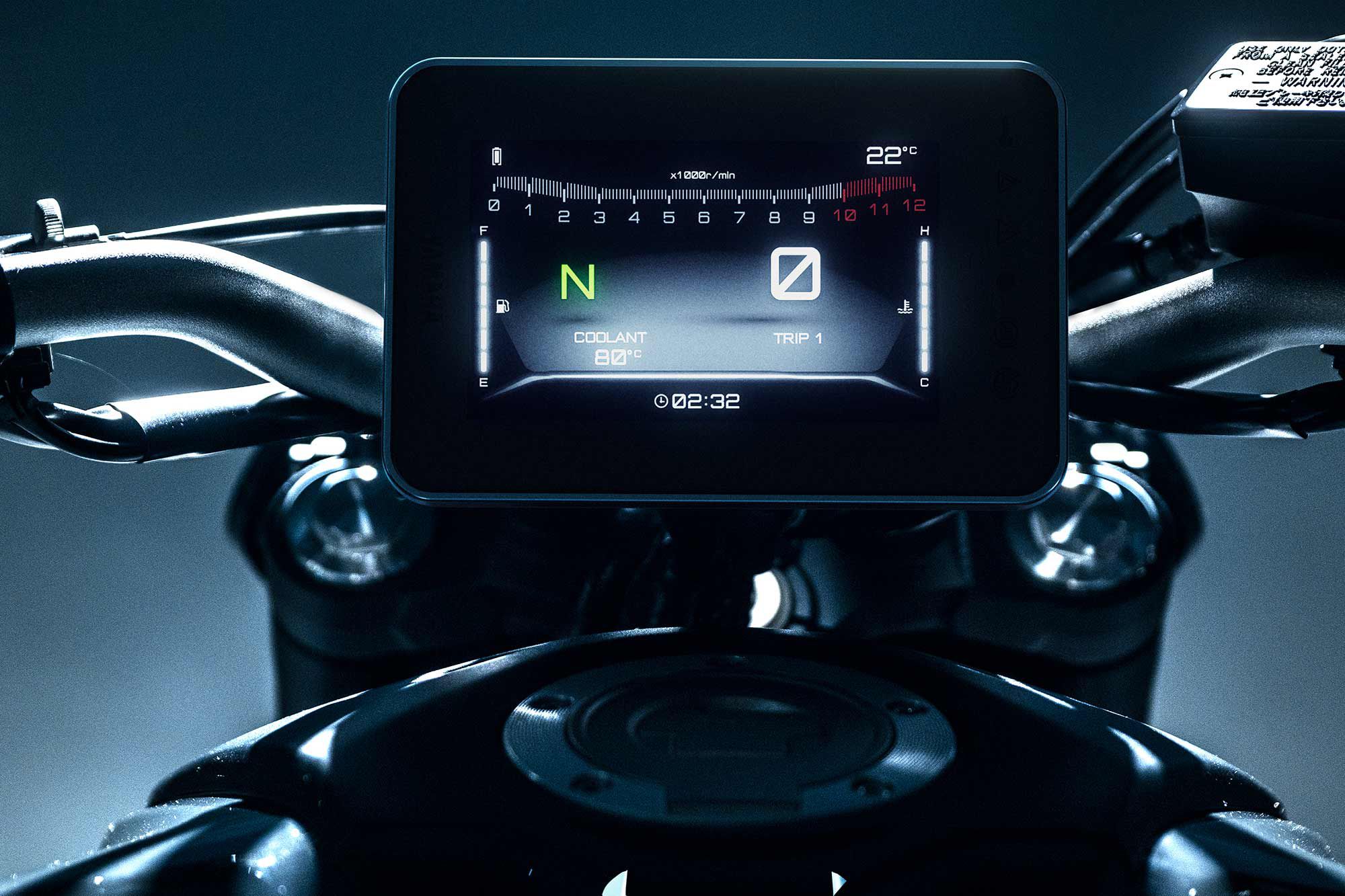 The 2023 Yamaha MT-07 gets a brand new instrument panel.