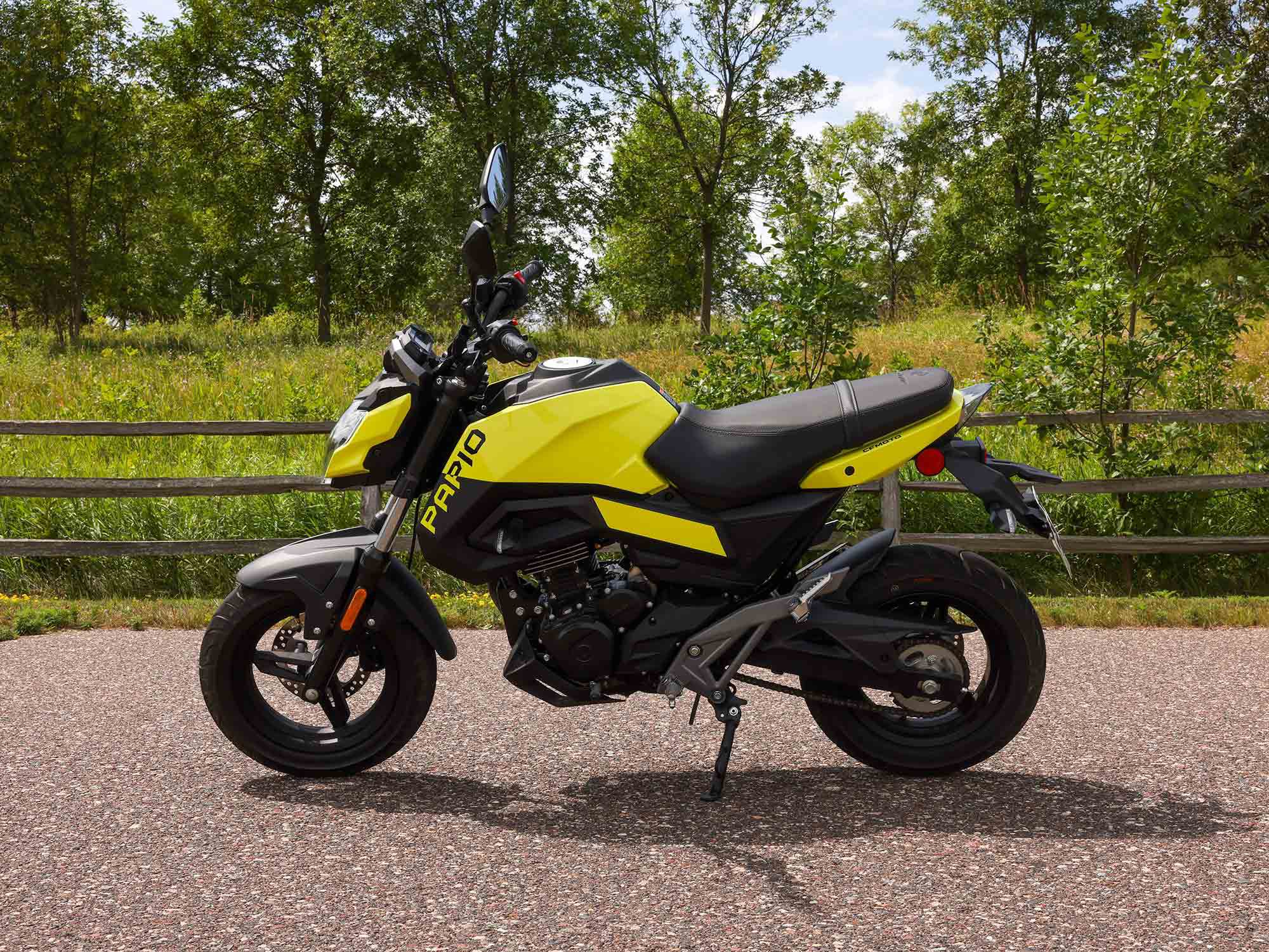 There’s no doubt CFMOTO studied the competition before building the Papio. Styling isn’t far from the Grom or Z125 Pro, and specs mostly align with those two models. The benefit for consumers is a bike that has a slight cost advantage over the competition, but similar looks and feel.