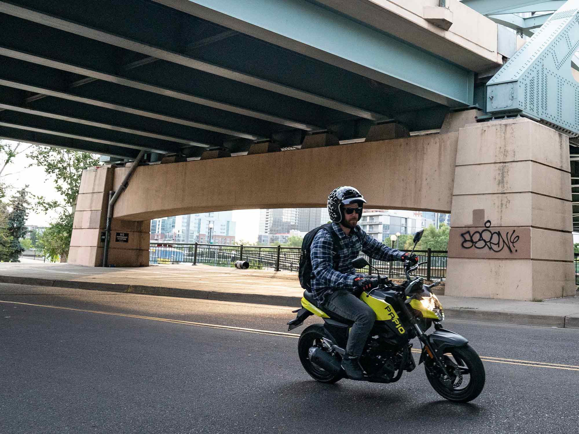Mini motos like the Papio are great for running neighborhood errands, transportation at the RV park, and even getting up to speed as a new rider.
