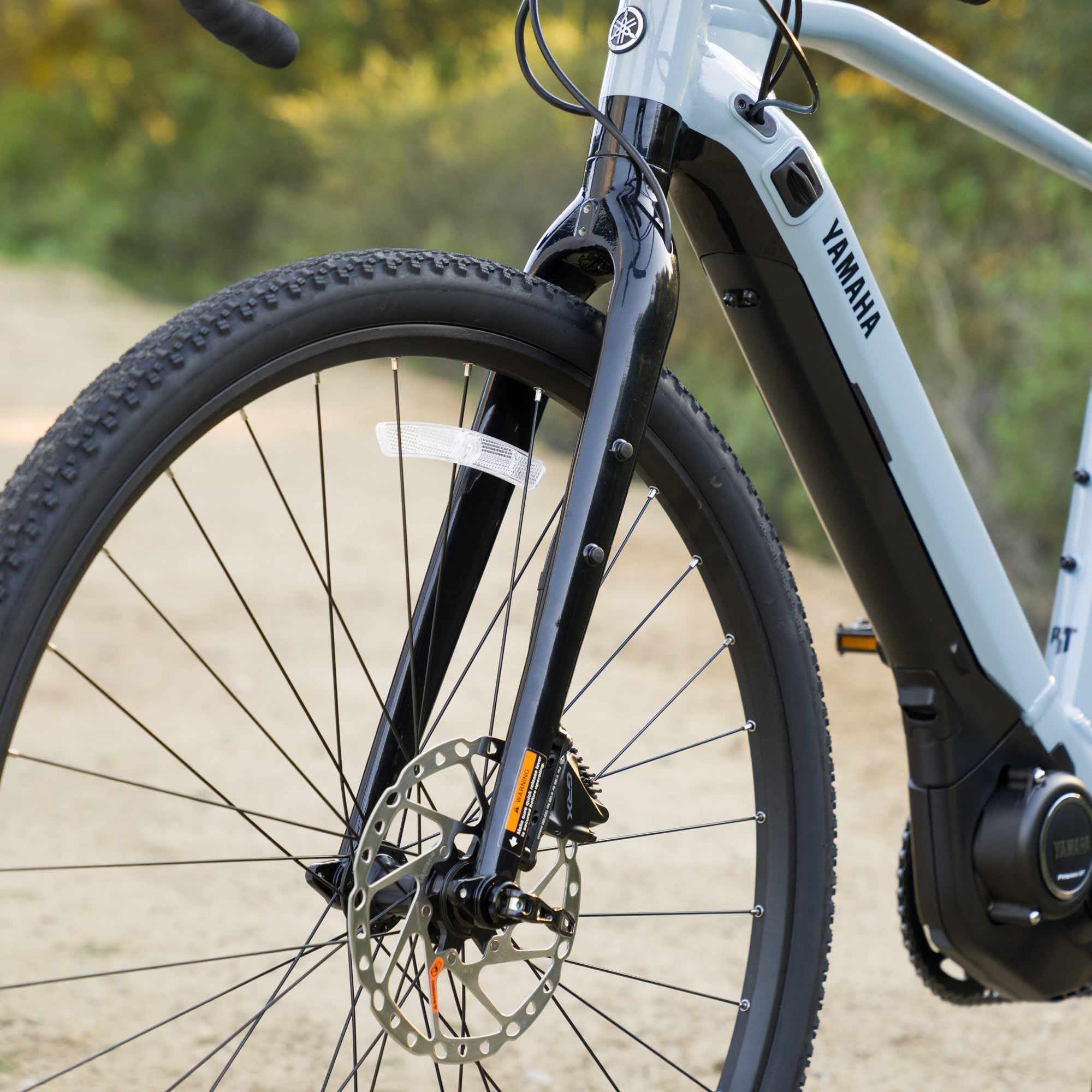 The gummy Maxxis tires offer trials bike-like grip over loose terrain.